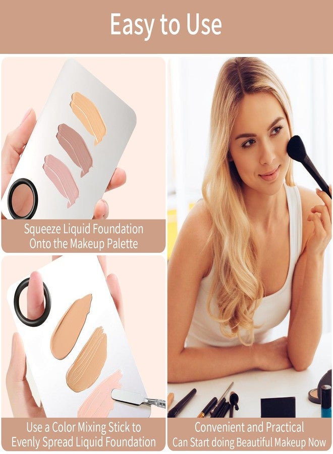 MixPeak Stainless Steel Cosmetic Makeup Palette,Foundation Spatula,Makeup Mixing Foundation Nail Mixing Palette,Professional Cosmetic Mixing Makeup Palettes Spatula Makeup Artist Tool（1 Pcs） - Image 5